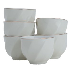 Al Saif Gallery Porcelain Coffee Cup Set, 12 Pieces - White And Golden product image