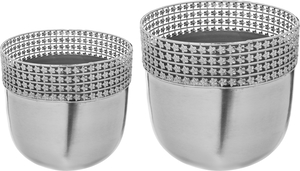 Al Ain Al Ndalusia Nickel Planter and Stand Set, 3 Pieces - Silver product image