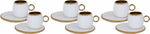 Al Saif Gallery Porcelain Coffee Cups And Saucers Set, 12 Pieces - Golden White product image 1