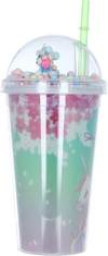 saif so Plastic Juice Cup, with Straw, 450 ml - Colorful product image 1