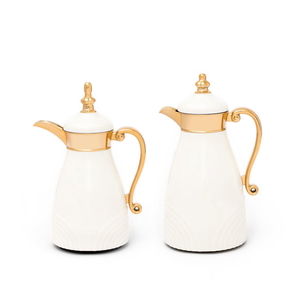 Al Saif Gallery Carmen plastic thermos set, two pieces - gold beige product image