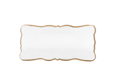 Al Saif Gallery glass dessert dish, 50 x 18 x 3 cm, rectangle, gold rim, large - clear product image 2