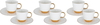 Porcelain coffee cup set with a gold base, 12 pieces, 90 ml, with saucer - white product image 1