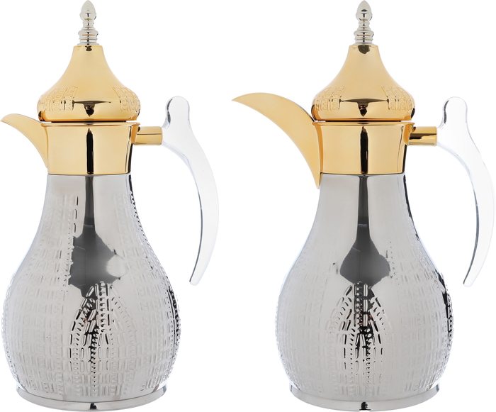 Al Saif Gallery Haila Steel Thermos Set, 1.2/1.2L, 2 Pieces - Silver & Gold product image 1