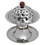 Al Saif Gallery steel incense burner, circular - silver product image 1