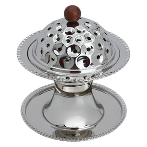 Al Saif Gallery steel incense burner, circular - silver product image