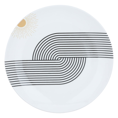 Al Saif Gallery porcelain serving plate, 26 cm, sun pattern - white product image 1