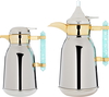 Al Saif Gallery Stainless Steel Thermos Set, 1/1 Liter, 2 Pieces - Silver Gold product image 1