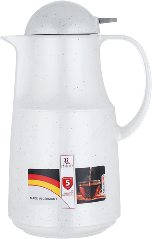 Al-Rhine thermos, 1 liter, compressor, thermal glass inner container, plastic outer shell - pearl product image