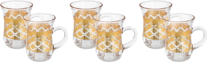 Max Glass Teapot Set, Gold Embossed, 6 Pieces - Clear product image