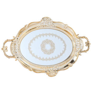 Al Saif Gallery Plastic Glass Serving Tray, 42 X 30 X 2 Cm - Gold product image