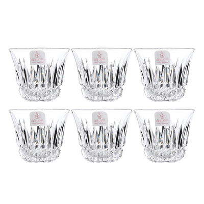 Alsaif Gallery Bialat Crystal Cups and Saucer Serving Set, 18 Pieces - Transparent product image 3