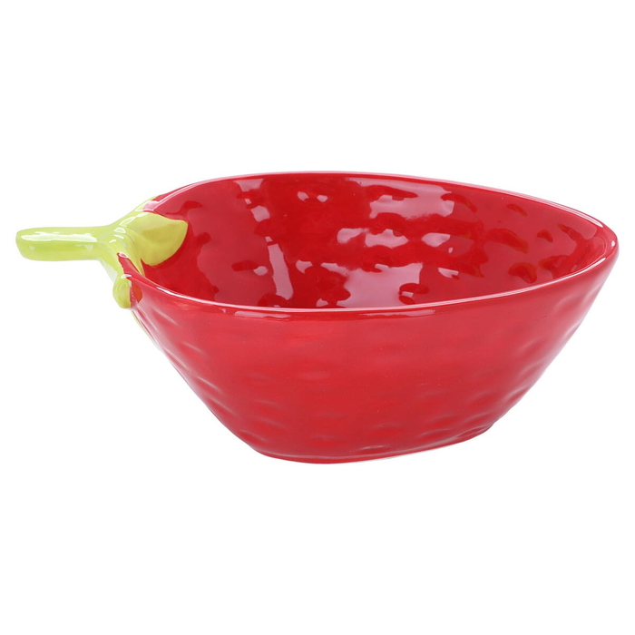 Al Saif Gallery porcelain bowl, 17.8 x 12 x 6.4 cm, strawberry shape - red product image 1