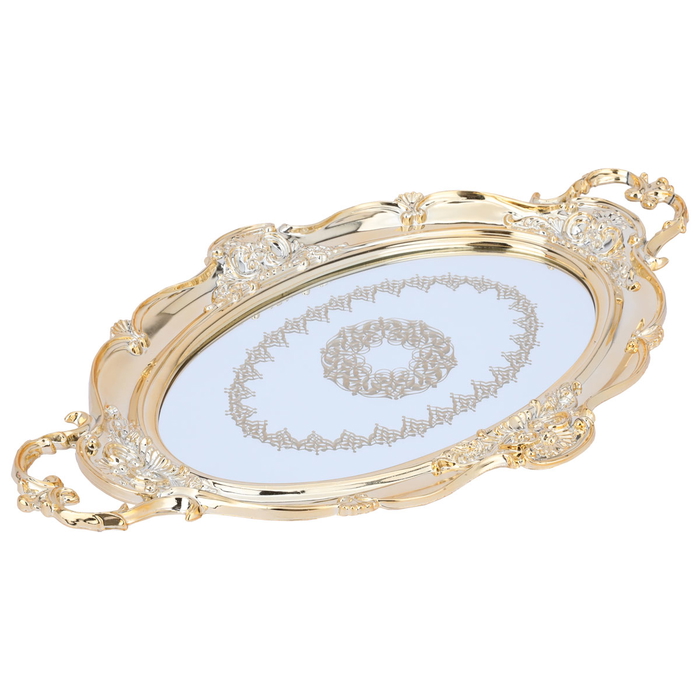 Al Saif Gallery Plastic Glass Serving Tray, 42 X 30 X 2 Cm - Gold product image 2