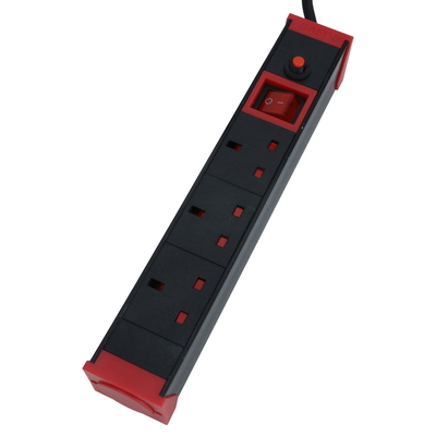 Electrical distributor with SAFEX switch, 3 outlets - black product image 1