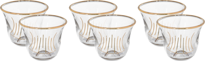 Al Saif Gallery Glass Cupssaucers Set, 6 Pieces, 60 Ml - Clear product image 1