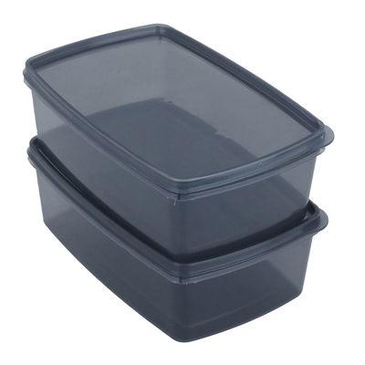 Al Saif Gallery Plastic Storage Boxes Set, 2 Pieces, 1 Liter - Dark Grey product image 1
