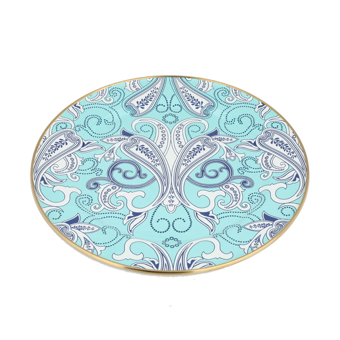 Al Saif Gallery porcelain plate, 30 cm, engraved - blue product image 1