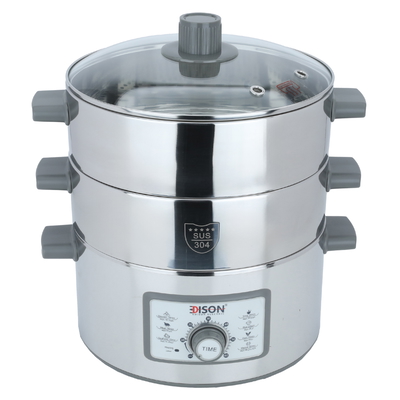 Edison Digital Sms-30Fj Steam Cooker Steel, 1600 Watt, 1.5 Liter, 327 X 327 X 367 Mm, 6 Functions - Silver product image 2