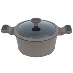 Robust Granite Cooking Pot, 24cm, Silicone Glass Lid - Light Brown product image 2