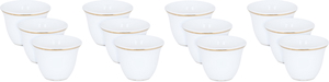 Al Saif Gallery Arabic coffee cups set, 12 pieces, 100 ml, gold-white rims product image