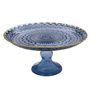 Al Saif Gallery Glass Serving Stand, 21 Cm - Blue product image