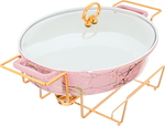 One More Porcelain Heater with Golden Stand, 43 cm, Oval - Pink Marble product image 5