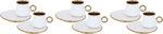 Al Saif Gallery Porcelain Coffee Cups And Saucers Set, 12 Pieces - Golden White product image 1