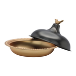 Round Tamriya  with bird cover, steel Al Saif Gallery, 13x13x7 cm - gold product image 3