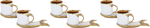 Al Saif Gallery Porcelain Coffee Cups And Saucers Set, 12 Pieces - Golden White product image 1