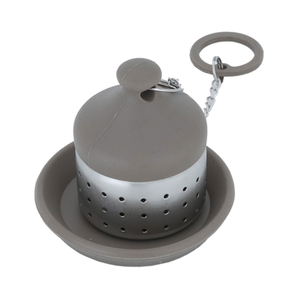 Al Saif Gallery Steel Tea Infuser, with Drip Saucer - Light Brown product image