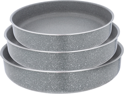 Rocky Granite Trays Set, 26/30/34 cm, Round, 3 Pieces - Gray product image 1