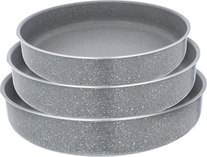 Rocky Granite Trays Set, 26/30/34 cm, Round, 3 Pieces - Gray product image 1