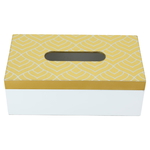 Al Saif Gallery wooden tissue box, with engraved lid - white product image 1