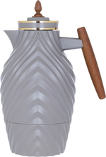 Noora plastic thermos from Al Saif Gallery, 1 liter, wooden handle - Cappuccino product image 1