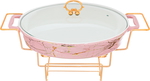 One More Porcelain Heater with Golden Stand, 43 cm, Oval - Pink Marble product image 6