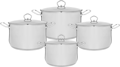 طقم قدور استيل لورا السيف، 4 قطع - فضي product image 1