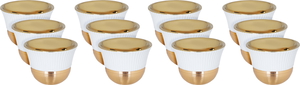 Al Saif Gallery Porcelain Arabic Coffee Cups Set, Gold Striped, 12 Pieces - White product image