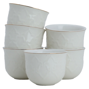 Al Saif Gallery Porcelain Arabic Coffee Cups Set, 12 Pieces - Cream product image