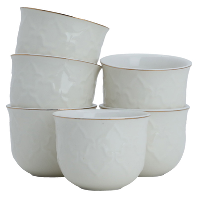 Al Saif Gallery Porcelain Arabic Coffee Cups Set, 12 Pieces - Cream product image 1