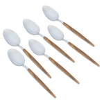 Al Saif Gallery steel spoons, wooden handle, 6 pieces - silver product image 1