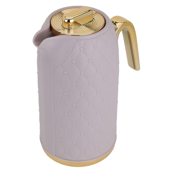 Timeless plastic rattan thermos, 1 liter, gold-purple handle product image 2