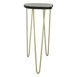 Al Saif Gallery steel corrugated table, with black-gold edge product image 1