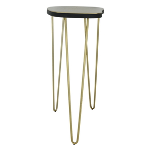 Al Saif Gallery steel corrugated table, with black-gold edge product image