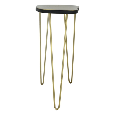 Al Saif Gallery steel corrugated table, with black-gold edge product image 1