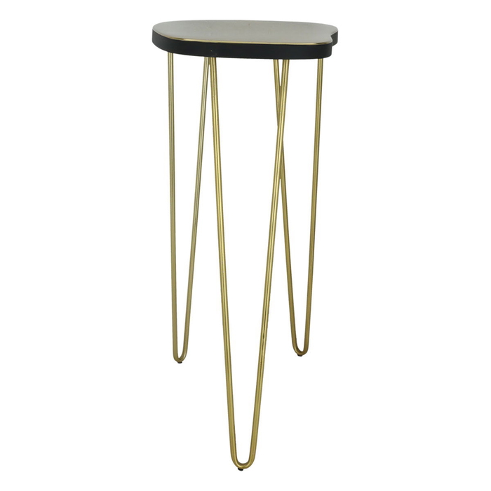 Al Saif Gallery steel corrugated table, with black-gold edge product image 1