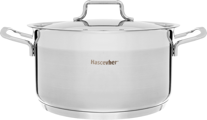 Hascevher steel cookware set, 10 pieces, 18 / 20 / 22 / 24 / 28 cm, Turkish - silver product image 3