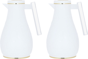 Al Saif Gallery Plastic Thermos Set (Karam), 1 liter - 0.75 liters, 2 pieces - white product image