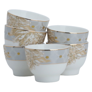 Al Saif Gallery porcelain coffee cup set, 6 pieces - white product image