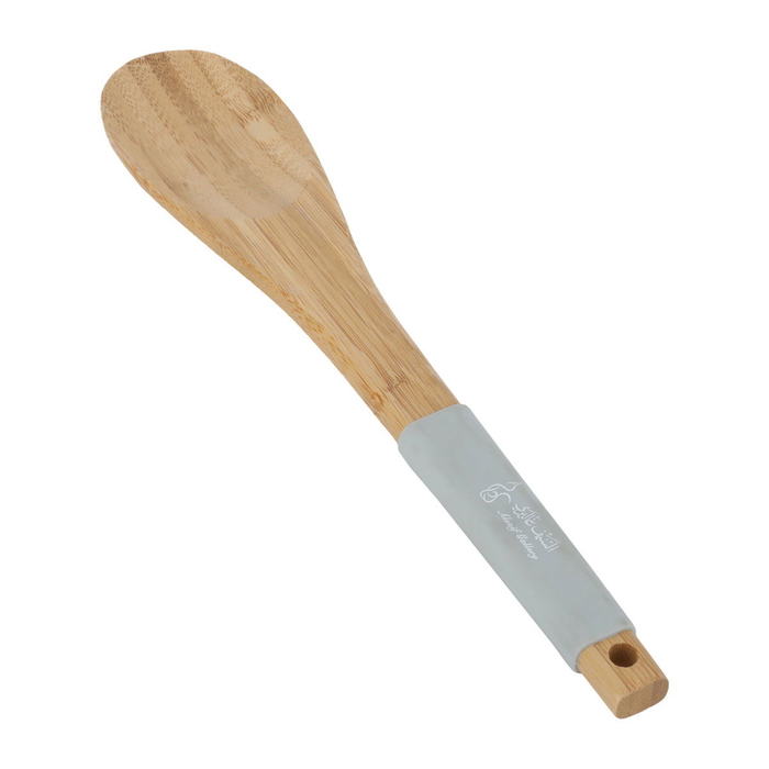 Al Saif Gallery wooden serving spoon, with silicone handle - grey product image 2